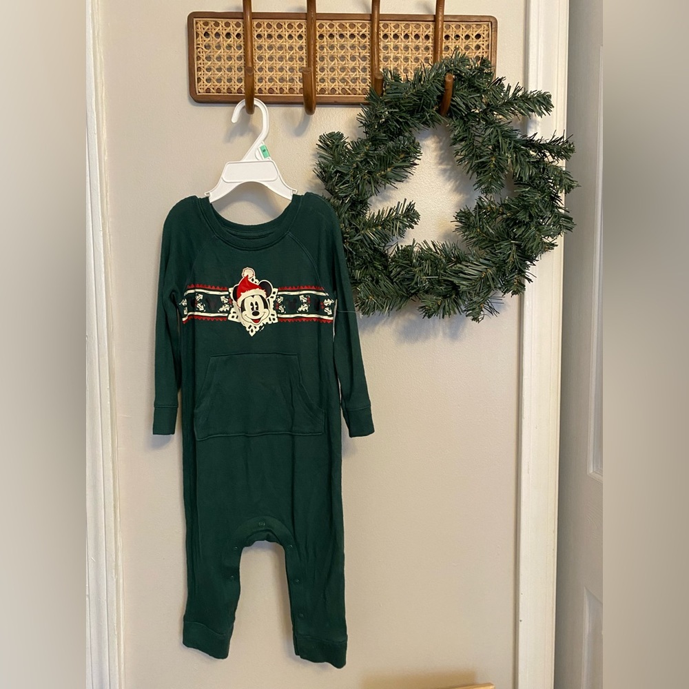 Disney baby toddler onesie one piece green Christmas size 18 month NEW